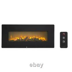 1400W 42 Electric Fireplace Wall Mounted Heater Remote Control 3 Flame Level