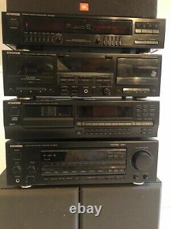 1990s Vintage Kenwood 4 Level Stereo System With Speakers And Remote Control