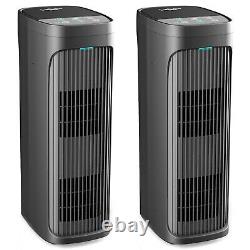 2 Pack Air Purifiers For Home Large Room True HEPA Washable Filter Air Cleaner