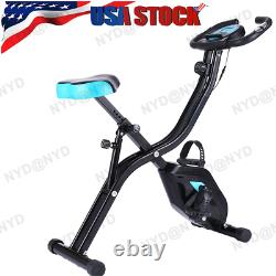 2-in-1 APP Control Folding Exercise Bike Indoor Stationary 10-level Resistance