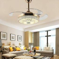 42 inch Bluetooth Crystal Ceiling Fan Light and Remote Control 3 Lights Level