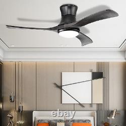 52 Inches Ceiling Fan with 3-Level Adjustable LED Light & 6 Wind Speeds Black