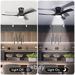 52 Inches Ceiling Fan with 3-Level Adjustable LED Light & 6 Wind Speeds Black