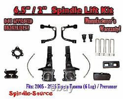 6.5 / 2 Spindle Lift Kit, Upper Arms, fits 2005 2018 Toyota Tacoma Prerunner