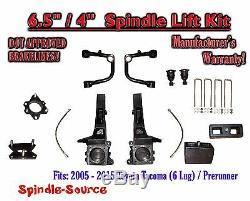 6.5 / 4 Spindle Lift Kit, Upper Arms, fits 2005 2018 Toyota Tacoma Prerunner