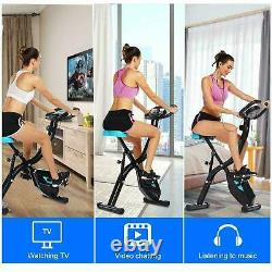 ANCHEER APP Control Folding Exercise Bike, Indoor Stationary Bike with 10-Level