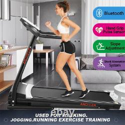 ANCHEER Electric Treadmill Folding Running Machine 3-Level Incline & APP Control
