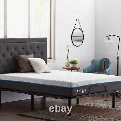 Adjustable Queen Size Electric Bed Steel Frame Foundation Base Remote Control