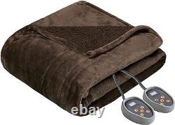 Beautyrest Heated Electric Blanket 20 Level Controller, Size Twin 62x84, Brown