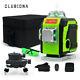 Clubiona 3d Green Laser Level Self-leveling 12 Cross Lines With Remote Control Kit