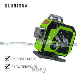 CLUBIONA 3D Green Laser Level Self-Leveling 12 Cross Lines with Remote Control Kit