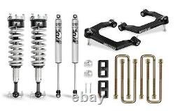 Cognito 3 Ball Joint Leveling Lift Kit Fox 2.0 IFP Coilover For 19-21 GM 1500