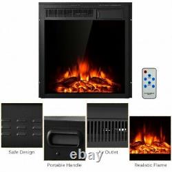 Free Standing Electric Fireplace Heater With Remote Control And 7 Level Flame