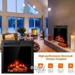 Free Standing Electric Fireplace Heater With Remote Control And 7 Level Flame
