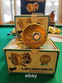 Penn 920 Levelmatic Bait Casting Reel Excellent Condition Box Wrench Extra Parts