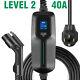 Portable 40a Level2 Ev Charger 240v 25ft Charging Cable Plug-in Evse Nema 14-50