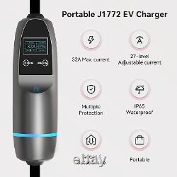 Portable EV Charger EV Car Charging Cable 32 Amp Level 2 NEMA 14-50P 25FT