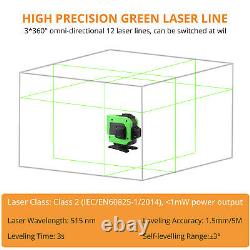 Self Leveling Green Laser Level 360 Degree Cross Line Remote Control &Lift Table