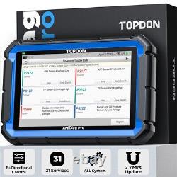 TOPDON AD PRO Car Diagnostic Tool OBD2 Scanner ABS SRS SAS EPB TPMS BMS Reset