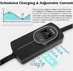 US P2 Level 2 EV Car Charger, Scheduled Charging, 40/32/24/16/10 Amp Adjustable