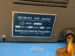 Vintage mechanical paper tape reader, 8 level 1 Commercial Controls Corp