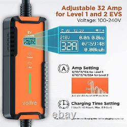 Voltre Level 2 EV Charger 25Ft 8-32A 100-240V NEMA 14-50 Plug 5-20 Adaptor J1772