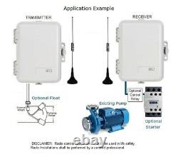 Wireless 2CH Pump Radio Remote Water Tank Level Control, Gates, Alarms, Lights