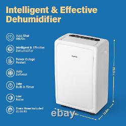 Yaufey 4500 Sq. Ft Home Dehumidifier 55 Pints for Basement Large Rooms Drain Hose